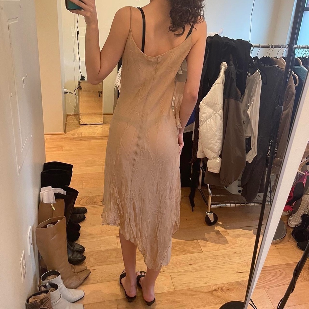 Nordstrom Beige Asymmetrical Maxi Dress - Picture 3 of 4